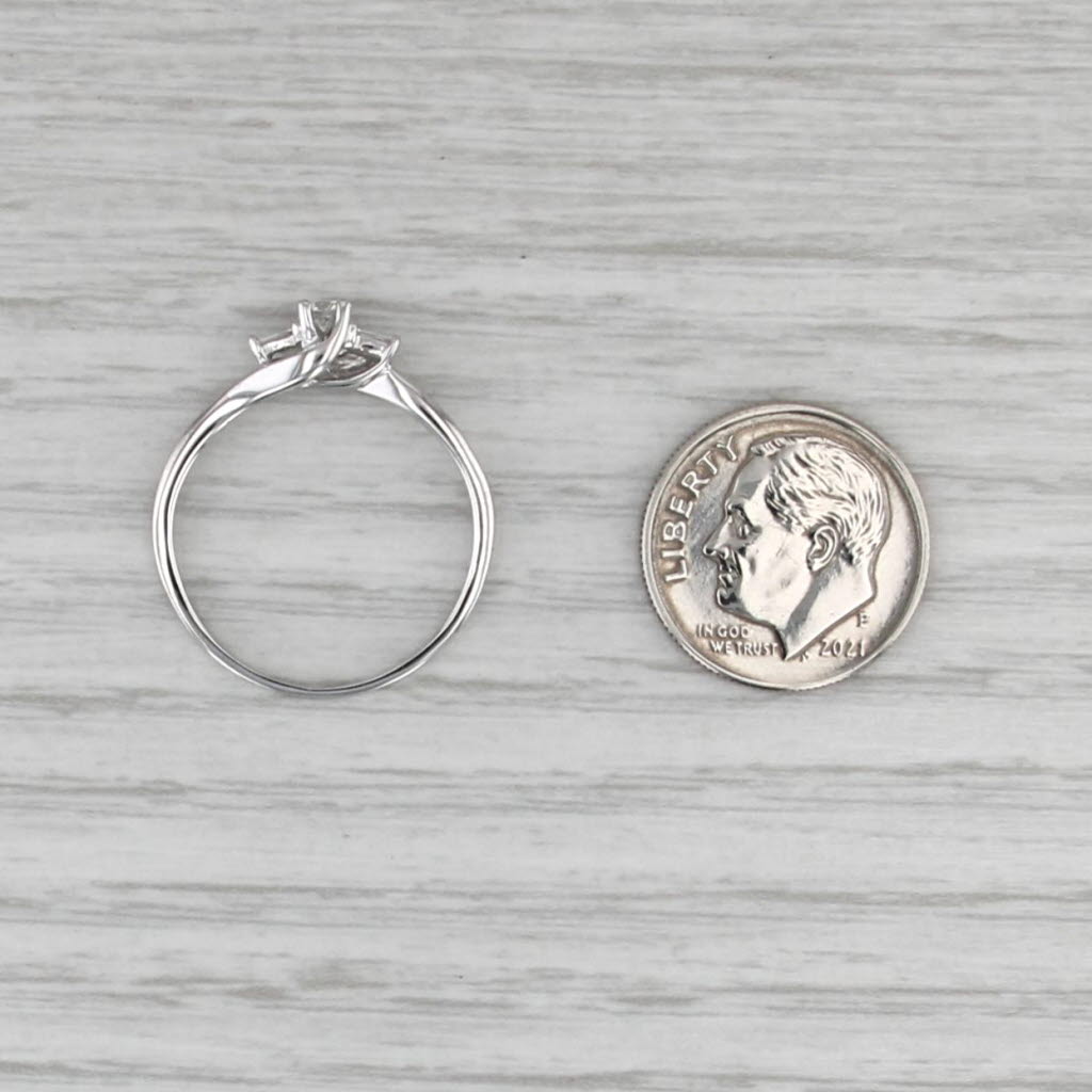 0.14ctw Diamond Bypass Promise Ring 10k White Gold Size 8 Stackable