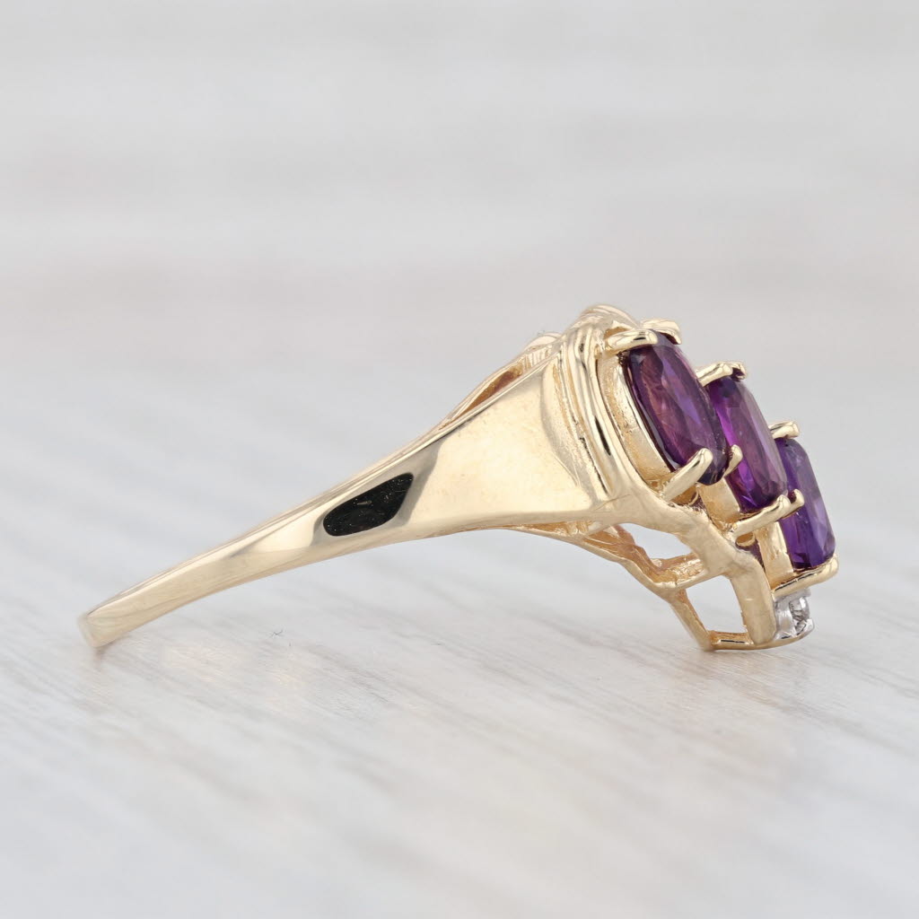 Light Gray 3.35ctw Contoured Amethyst Ring 14k Yellow Gold Size 11.25 Jacket Guard