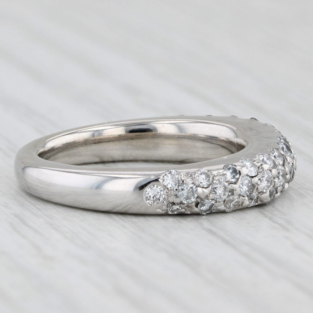 Light Gray 0.65ctw Diamond Band 14k White Gold Size 5.5 Stackable Anniversary Wedding Ring