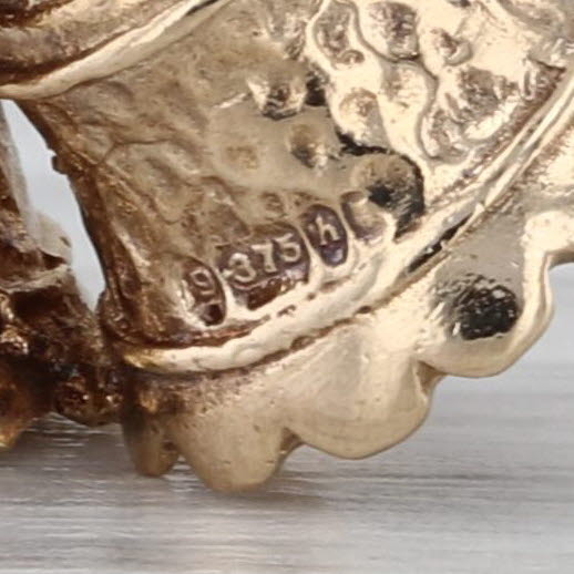 Wedding Bells Charm 9k Yellow Gold 3D Pendant Rings Moves Vintage Bridal