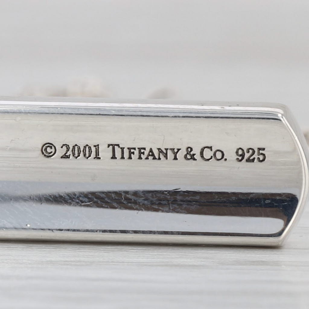 Tiffany & Co 1837 2001 Bar Pendant Necklace w/ Pouch Sterling Silver 18" Chain