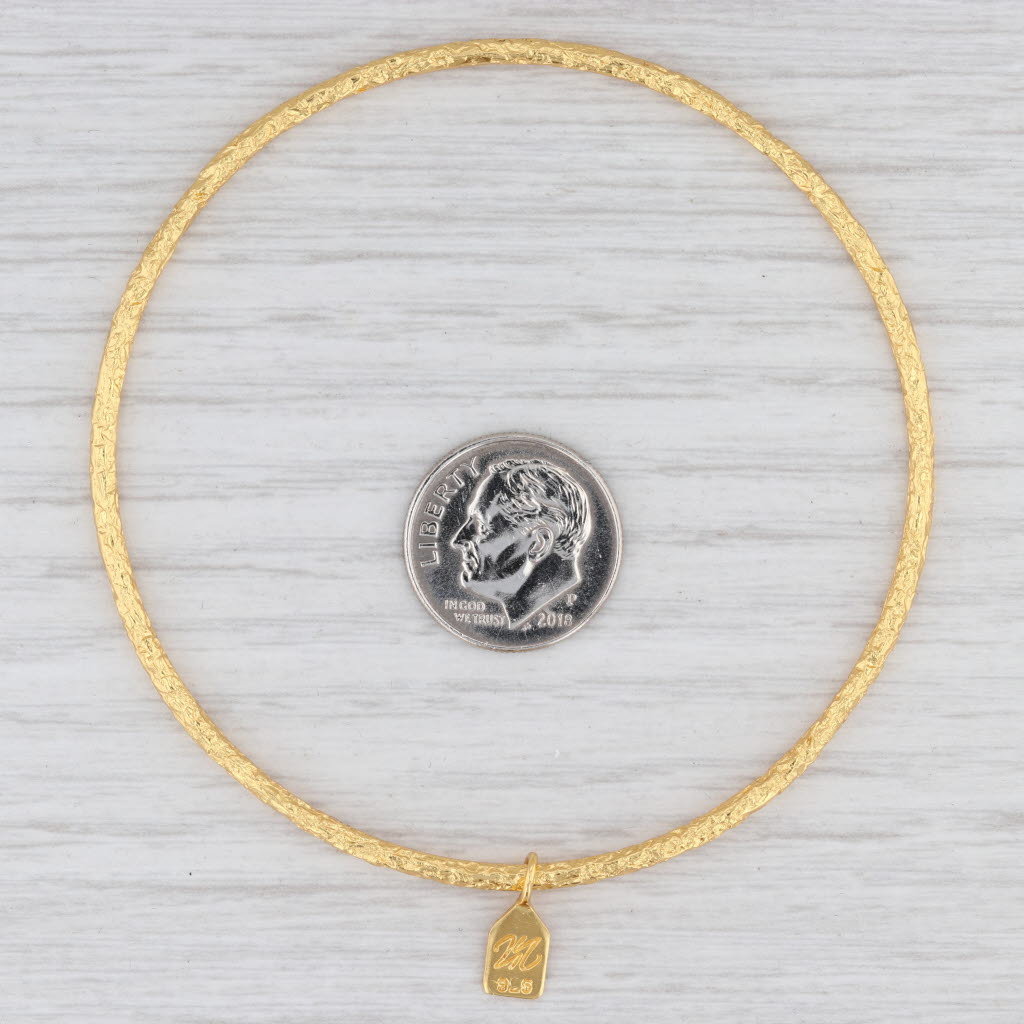 New Nina Wynn Pallas Bangle Bracelet Sterling Silver 22k Gold Vermeil 8" Sz 3