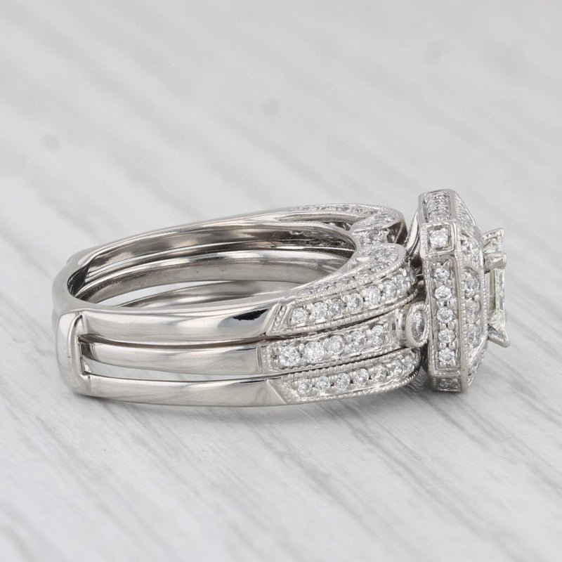 1.44ctw Princess Diamond Engagement Ring Wedding Band Bridal Set 14k Gold