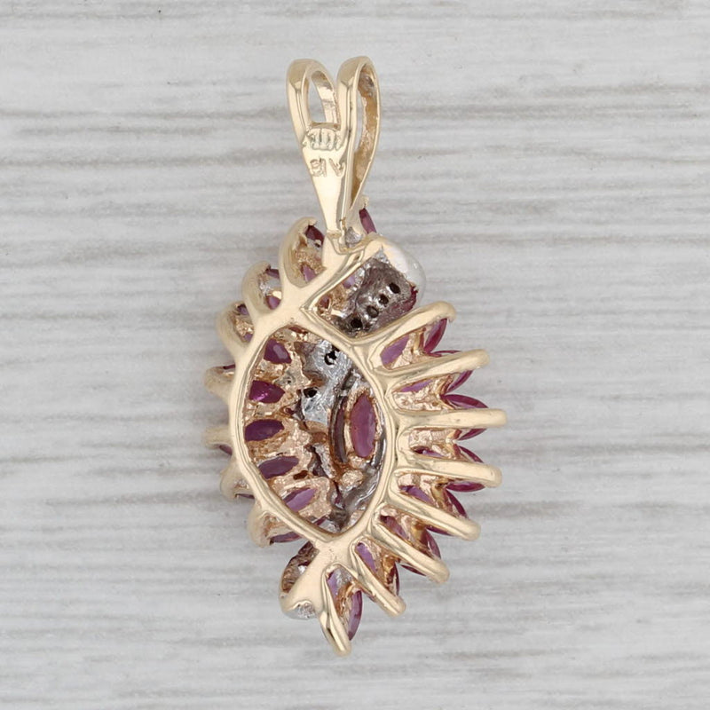 1.72ctw Ruby Diamond Pendant 10k Yellow Gold