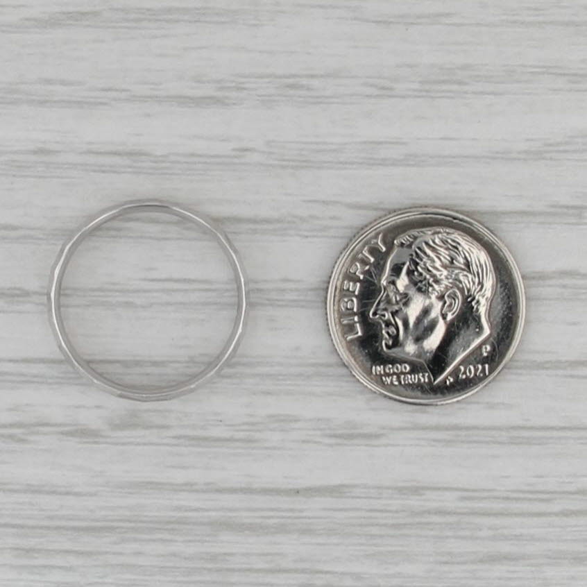 Beveled Band Ring 14k White Gold Size 5 Stackable Wedding Band