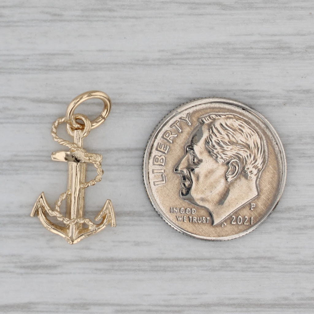 Gray Sensation Cruise Line Anchor Souvenir Pendant 14k Yellow Gold Charm