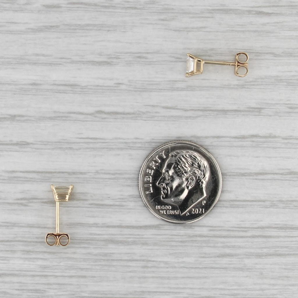 New 0.40ctw Emerald Cut Diamond Stud Earrings 14k Yellow Gold Studs