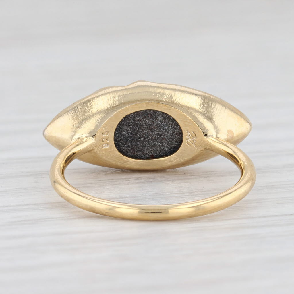 New Nina Wynn Amethyst Druzy Ring Sterling Silver 22k Gold Vermeil Size 7