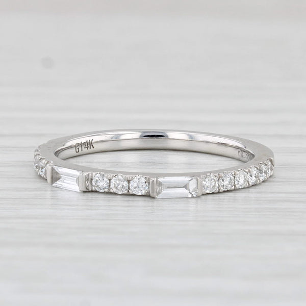 New 0.35ctw Diamond Ring 14k White Gold Wedding Band Stackable Size 6.5