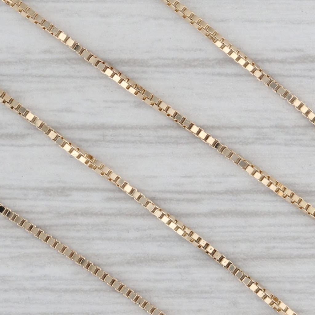 Gray 18" 0.8mm Box Chain Necklace 14k Yellow Gold