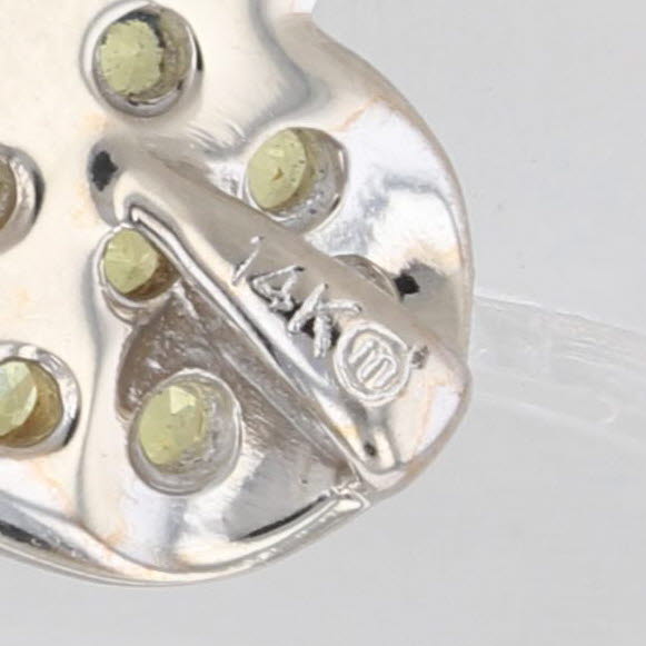 0.49ctw Yellow Sapphire Diamond Heart Pendant 14k White Gold Small Drop