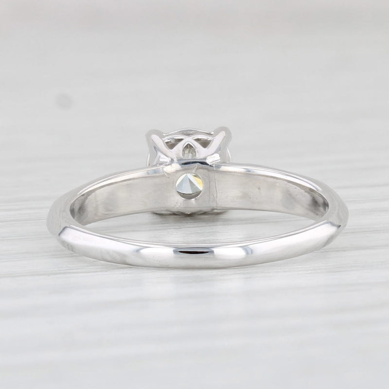 Light Gray 0.37ct Round Diamond Solitaire Engagement Ring 14k White Gold Size 6.25