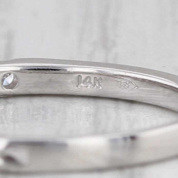 0.23ctw Diamond Wedding Band 14k White Gold Size 6.75 Stackable Ring
