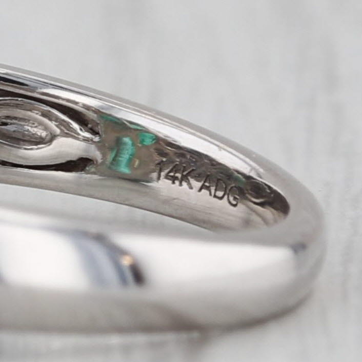 2.33ctw Oval Emerald Diamond Ring 14k White Gold Size 7.25 Engagement