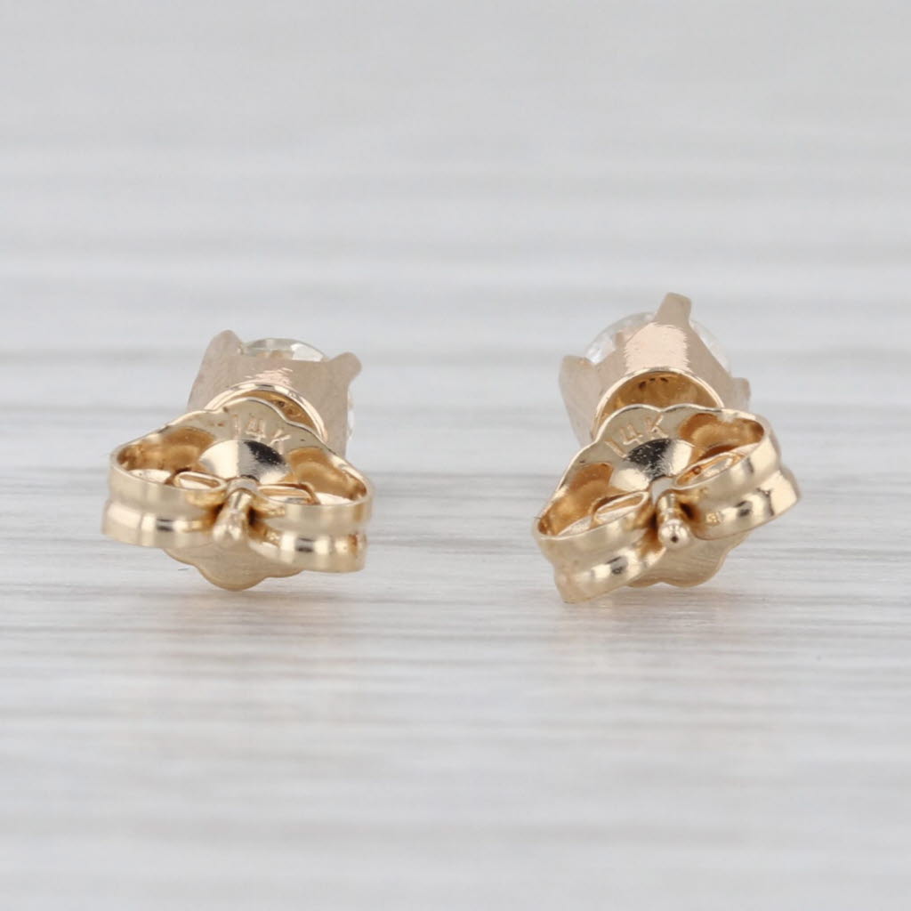 0.40ctw Diamond Stud Earrings 14k Yellow Gold Round Solitaire Studs