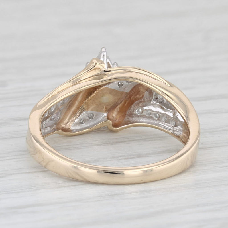 Light Gray 0.15ctw Diamond Engagement Ring 10k Yellow Gold Size 7