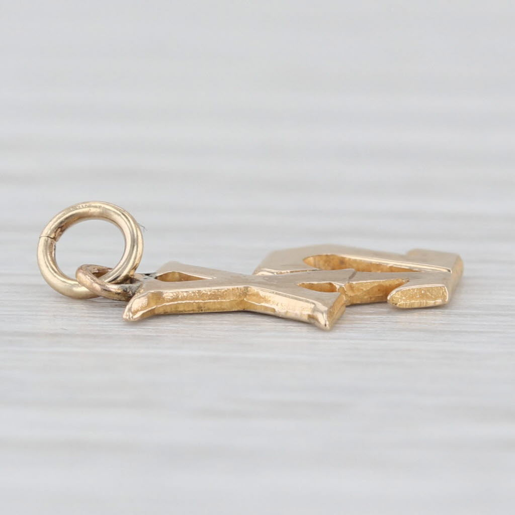 Chi Omega Sorority Lavalier Charm Pendant 10k Yellow Gold Greek Letters