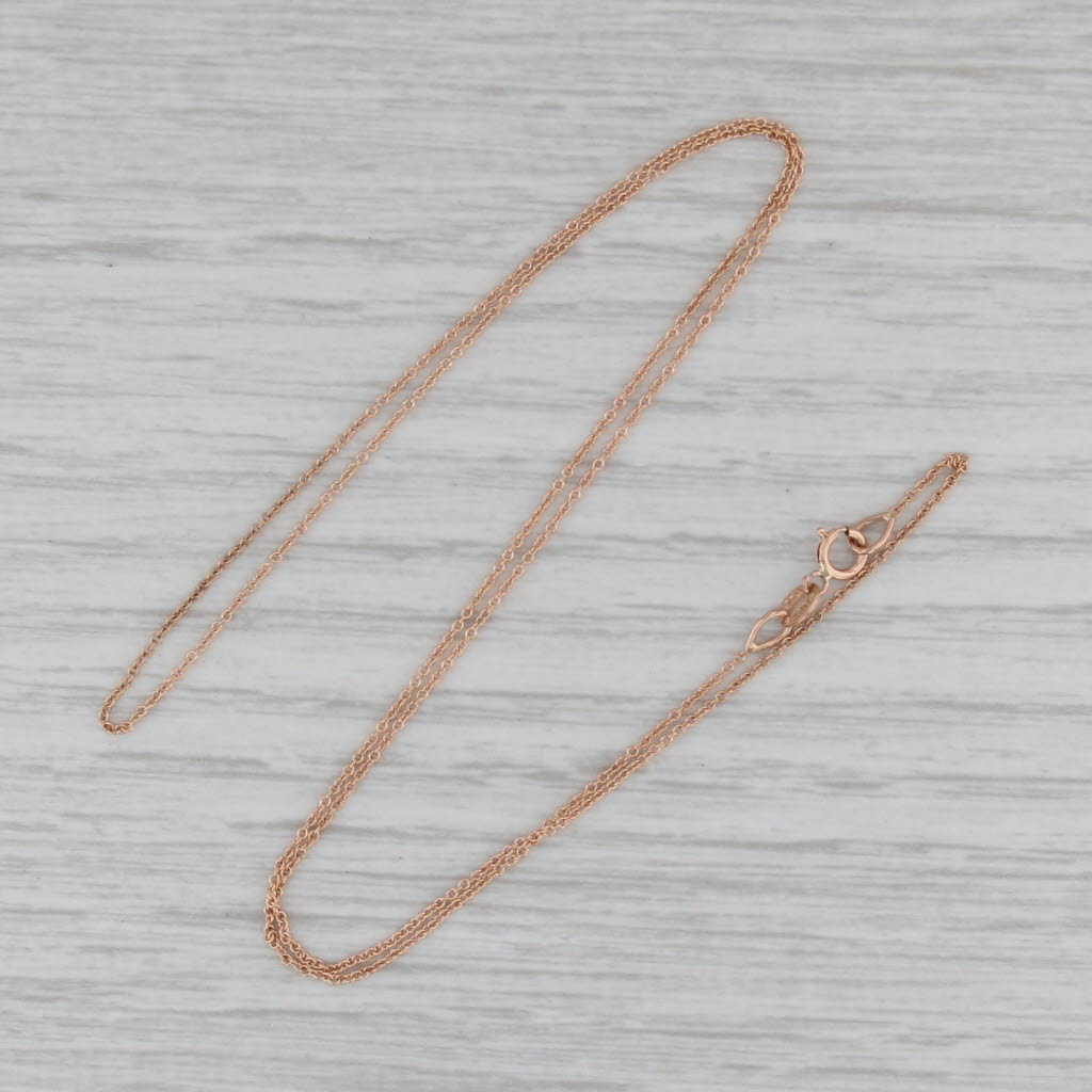 Effy Rose Gold Cable Chain Necklace 14k 18" 0.8mm