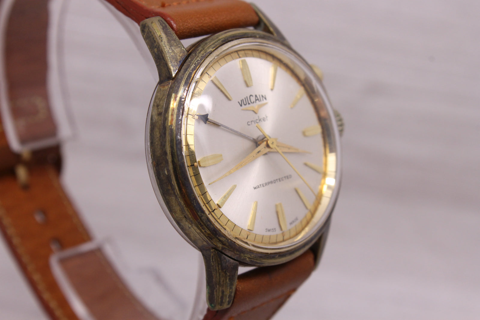 Vintage c.1960's Vulcain Cricket 34mm Plated Mens Manual Alarm Watch O –  Jewelryauthority