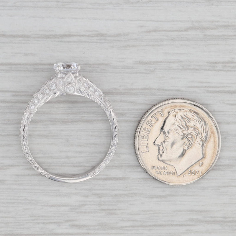 New Round Semi Mount Engagement Ring Diamond 18k Gold Size 6.5 Beverley K