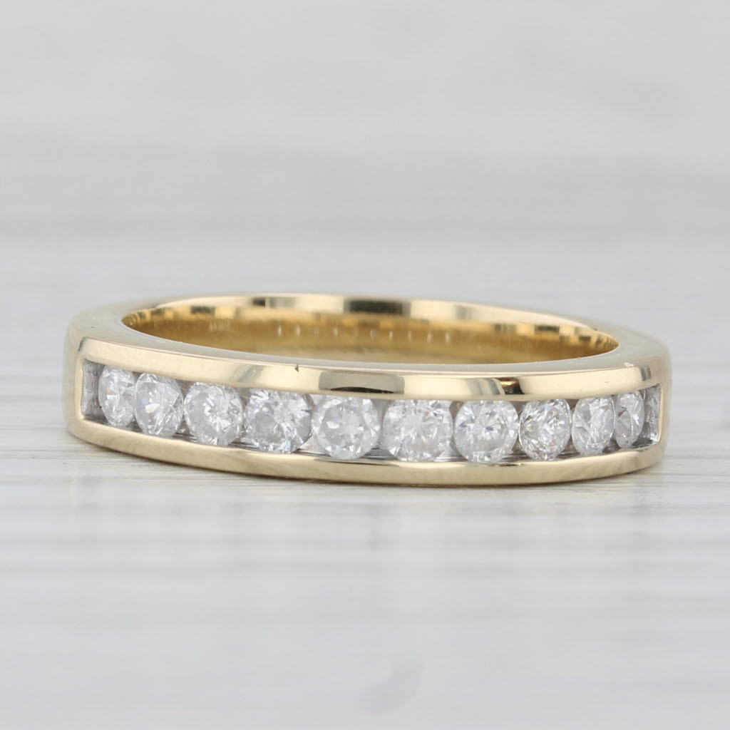 Light Gray 1ctw Channel Set Diamond Wedding Band 10k Yellow Gold Size 7 Anniversary Ring