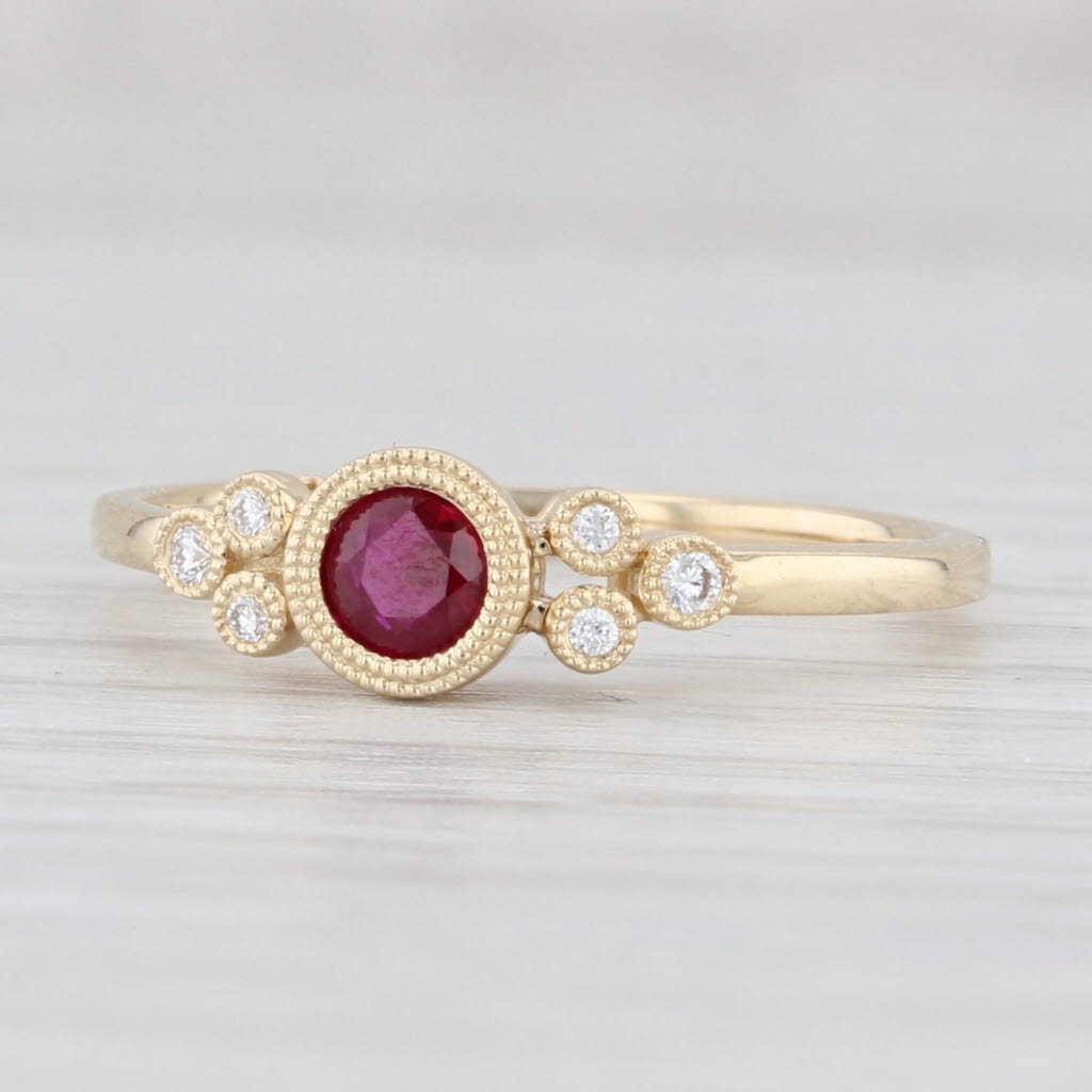 Light Gray New 0.44ctw Ruby Diamond Ring 14k Yellow Gold Size 6.5 Engagement