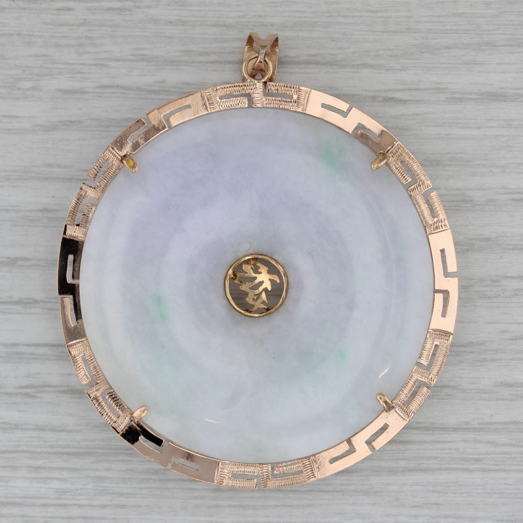 Dark Gray Jadeite Jade Chinese Dragon Pendant 14k Yellow Gold Opal Spinel Statement