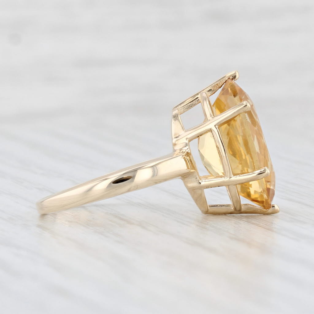 Light Gray 8.75ct Oval Citrine Solitaire Ring 10k Yellow Gold Size 6.75