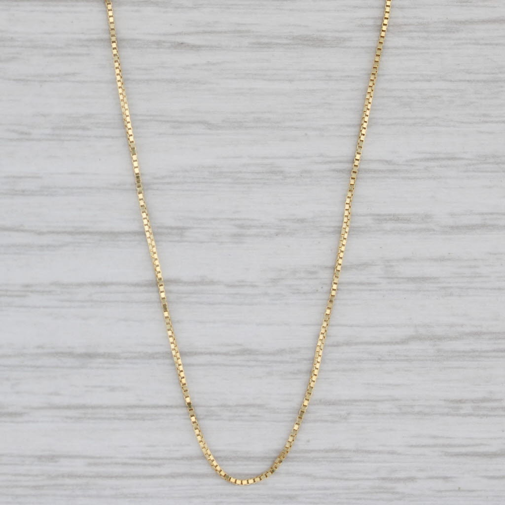 Gray 16" Box Chain Necklace 14k Yellow Gold 0.6mm