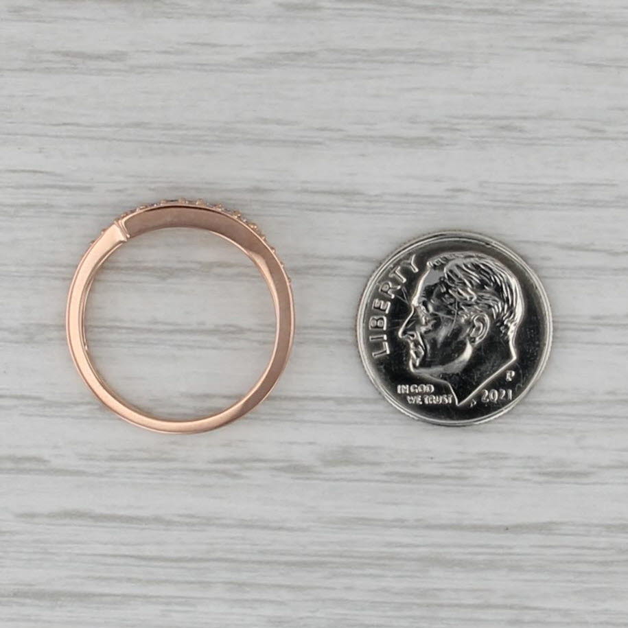 0.16ctw Diamond Bypass Ring 18k Rose Gold Size 7.25 Stackable