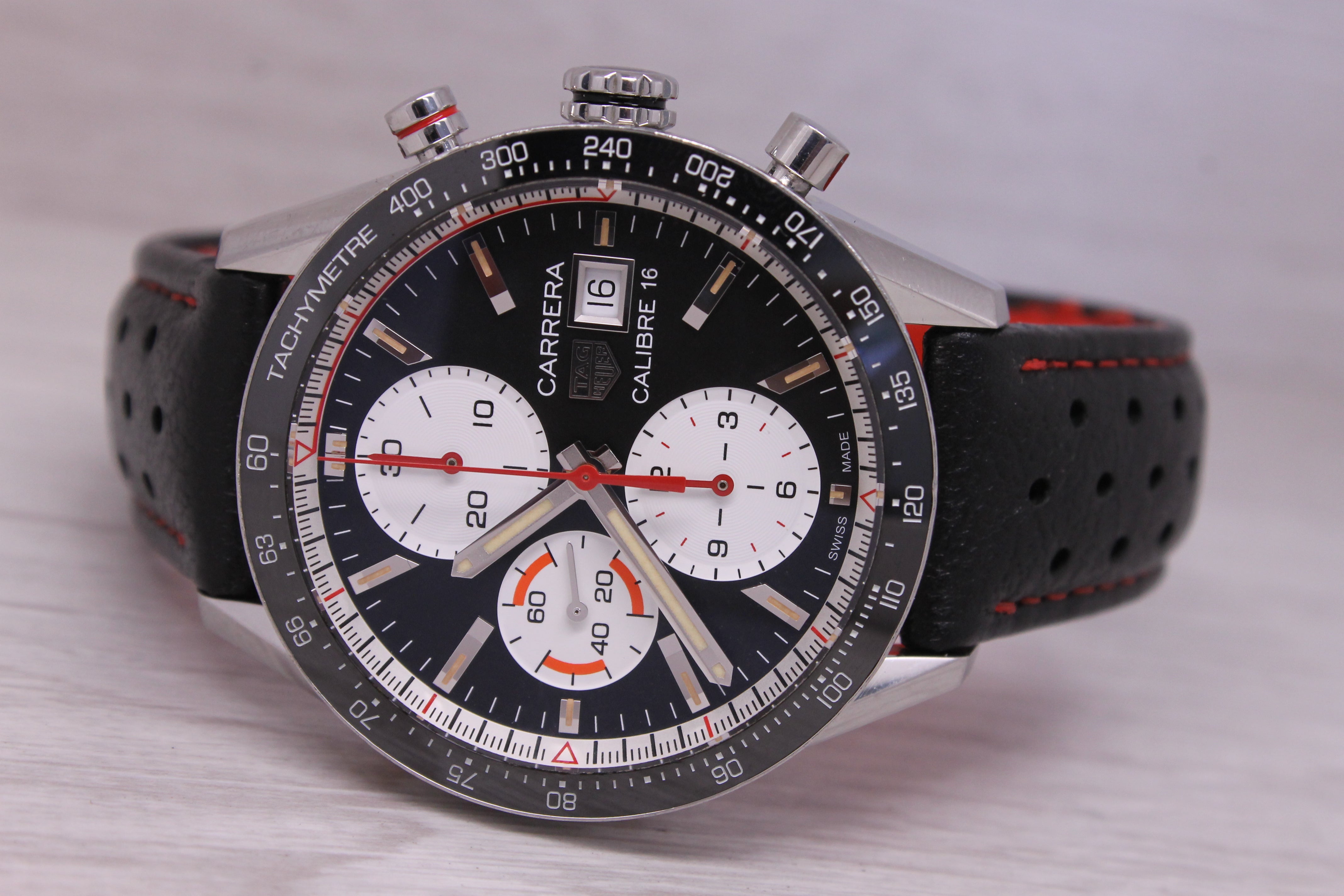 Tag Heuer Carrera Calibre 16 Automatic 41mm Steel Chronograph Watch CV201AP-0