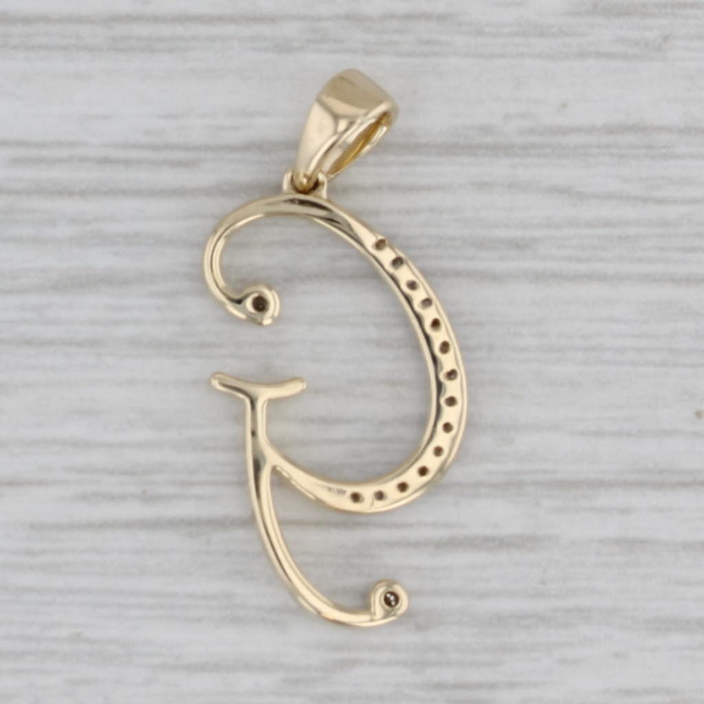 Gray New Scripted Diamond Letter Initial "G" Pendant 10k Yellow Gold