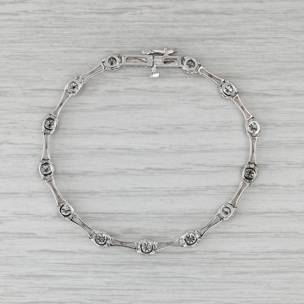 2.50ctw Diamond Tennis Bracelet 14k White Gold Bar Links 6.75" 5.1mm