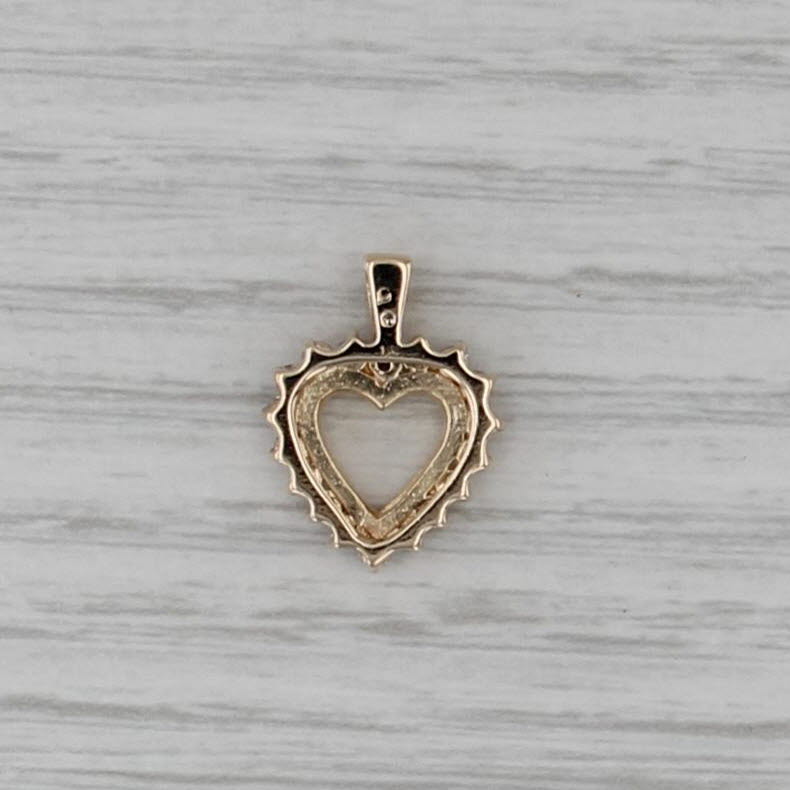 0.36ctw Diamond Open Heart Pendant 14k Yellow Gold Small Drop