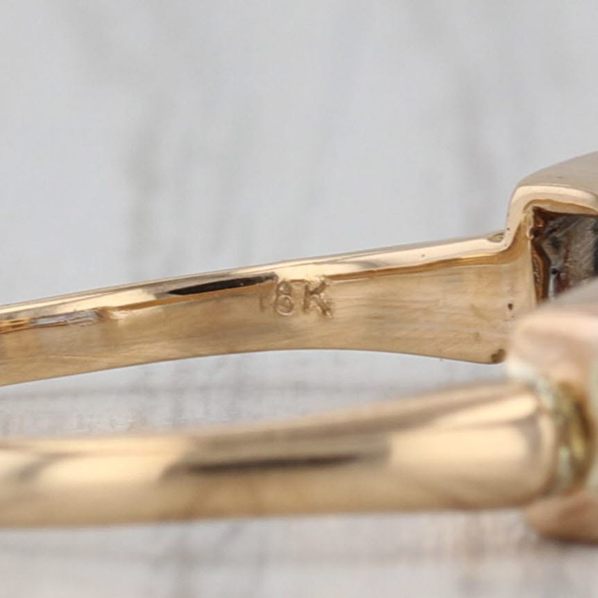 1.89ctw 3-Stone Lab Created Sapphire Diamond Ring 18k Yellow Gold Size 8.5