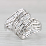 Light Gray 0.34ctw Diamond Scalloped Bypass Ring 10k White Gold Size 7.25