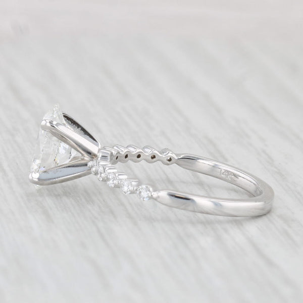 2ctw VVS2 Oval Lab Created Diamond Engagement Ring 14k White Gold Size 7.75 IGI
