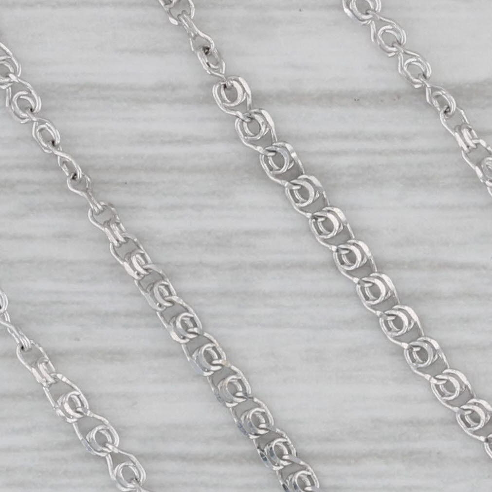 Gray 0.86ctw Diamond V Necklace 10k White Gold 18.5" Curb Chain