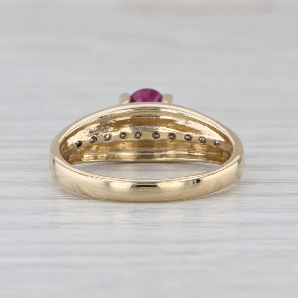 1.29ctw Oval Ruby Diamond Ring 14k Yellow Gold Size 7 Engagement