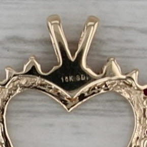 0.43ctw Lab Created Ruby Diamond Open Heart Pendant 10k Yellow Gold