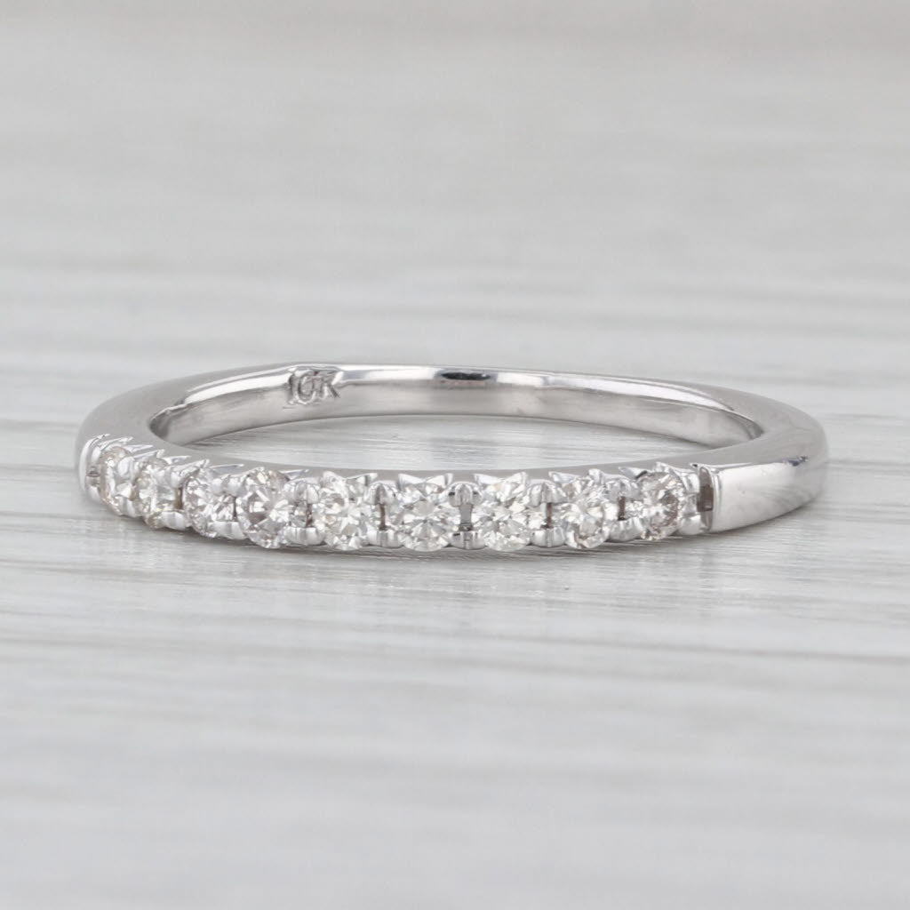 0.23ctw Diamond Wedding Band 10k White Gold Size 6 Stackable Ring