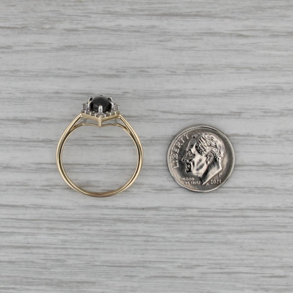 1.26ctw Galaxy Diamond Halo Ring 14k Yellow Gold Size 9.75 Engagement