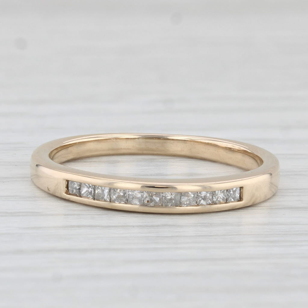 Light Gray 0.32ctw Diamond Wedding Band 10k Yellow Gold Size 9 Stackable Anniversary Ring