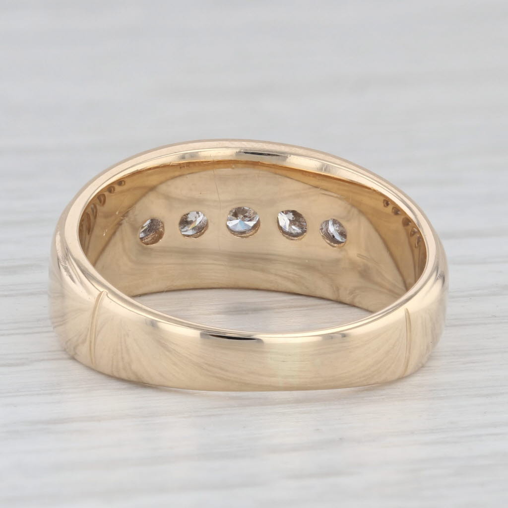 Light Gray 0.48ctw Diamond Men's Ring 14k Yellow Gold Size 10.25 Wedding Band