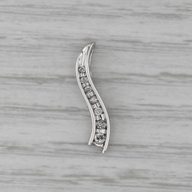 Small Diamond Journey Pendant 10k White Gold Floating Drop