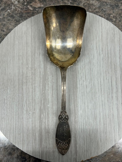 Dark Gray Antique Tiffany Sterling Silver Oriental Casserole Spoon Polhamus Engraved