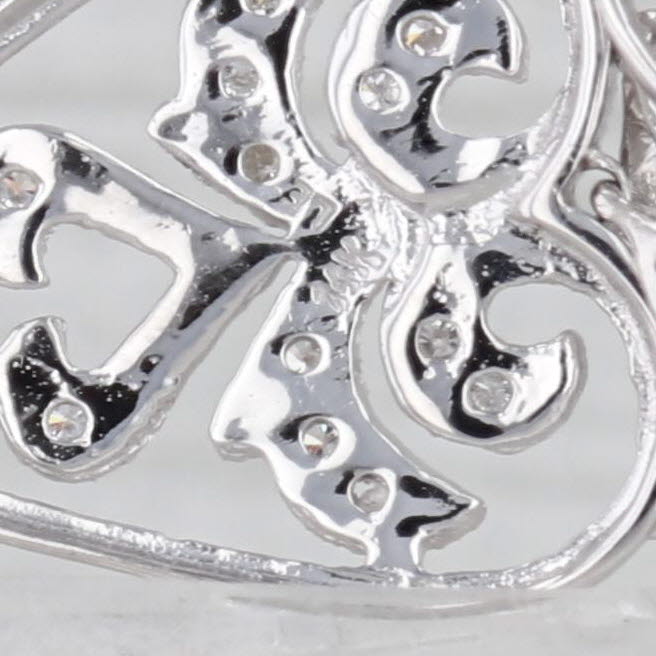 0.25ctw Diamond Dangle Earrings 14k White Gold Ornate Drops