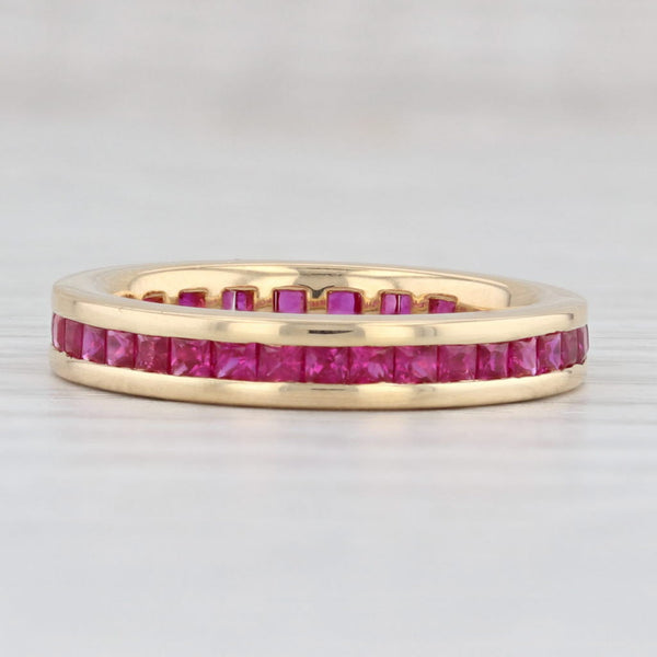 Light Gray 1.50ctw Ruby Eternity Band 18k Yellow Gold Size 6 Wedding Stackable Ring Spark