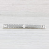 Vintage 0.15ctw Diamond Bar Pin 14k Gold Platinum Brooch
