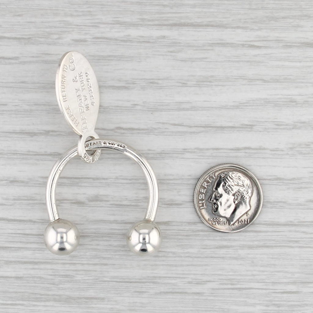Return Tiffany & Co Engravable Key Chain w/ Pouch Sterling Silver Screw-on